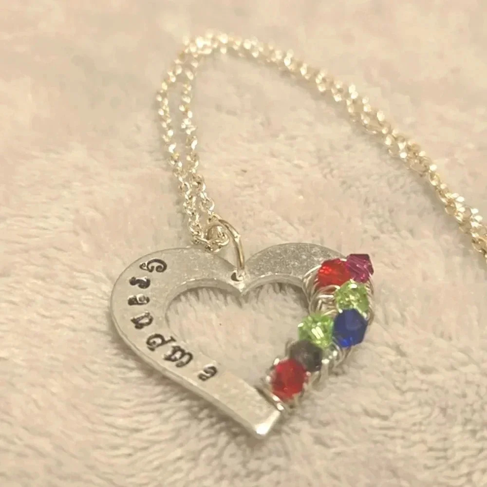 #526 Silver tone grandma necklace - Picture 1 of 5